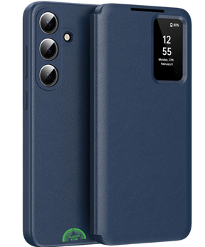 Samsung Galaxy S26 Plus Sapphire Blue Bookcase Hoesje Donkerblauw Smart View Wallet Cover