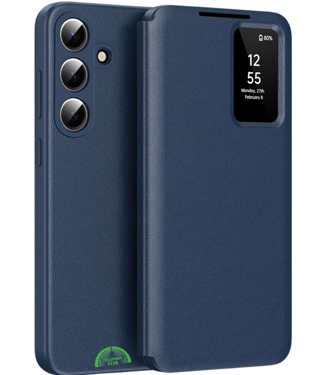 Samsung Galaxy S26 Plus Sapphire Blue Bookcase Hoesje Donkerblauw Smart View Wallet Cover