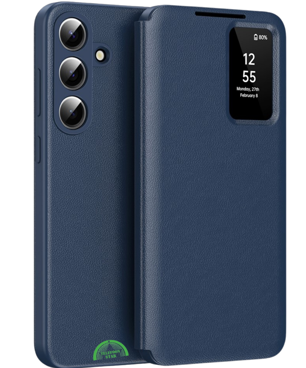 Samsung Galaxy S26 Sapphire Blue Bookcase Hoesje Donkerblauw Smart View Wallet Cover