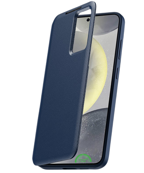 Samsung Galaxy S25 Sapphire Blue Bookcase Hoesje Donkerblauw Smart View Wallet Cover