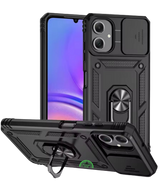 Hoesje voor Samsung Galaxy A07 Zwart Armor Ring Kickstand Case, Slank