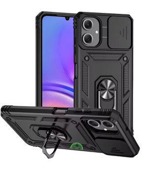 Hoesje voor Samsung Galaxy A07 Zwart Armor Ring Kickstand Case, Slank