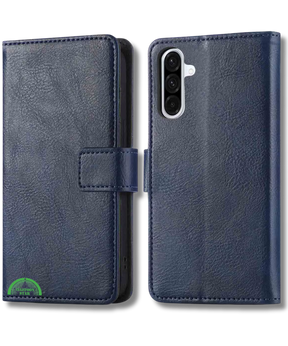 Hoesje voor Samsung Galaxy A17 5G Donkerblauwe Bookcase Sterke magnetische sluiting
