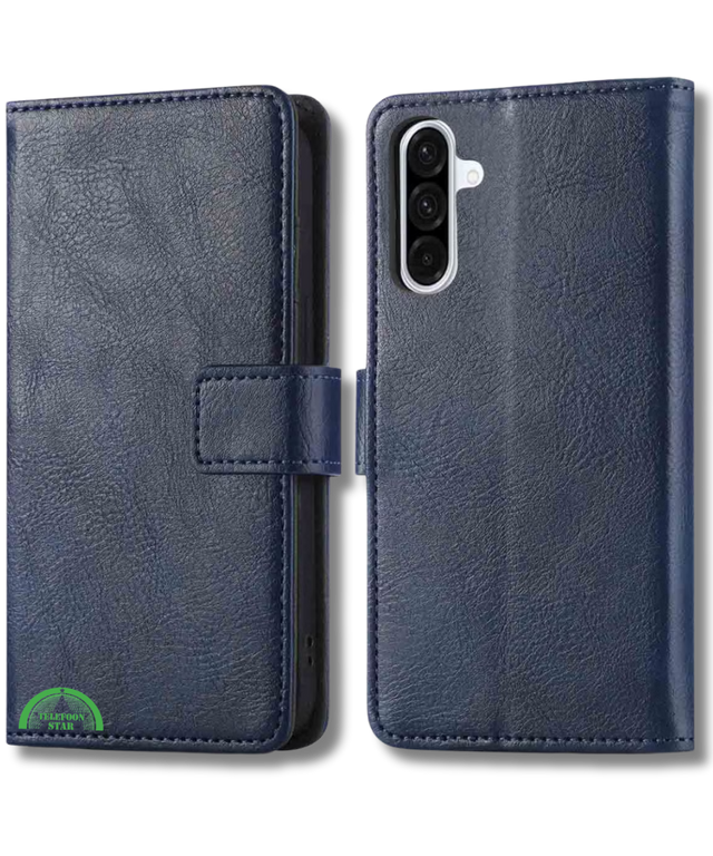 Hoesje voor Samsung Galaxy A17 5G Donkerblauwe Bookcase Sterke magnetische sluiting