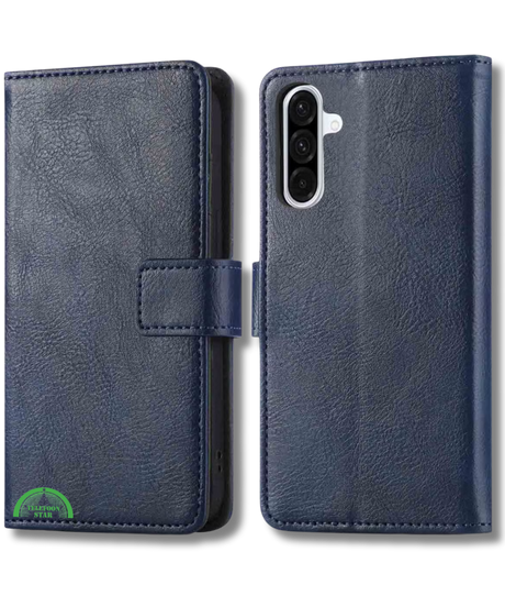 Hoesje voor Samsung Galaxy A36 Donkerblauwe Bookcase Sterke magnetische sluiting