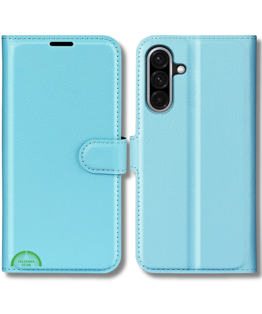 Hoesje voor Samsung Galaxy A15 5G Lichtblauwe Bookcase Sterke magnetische sluiting