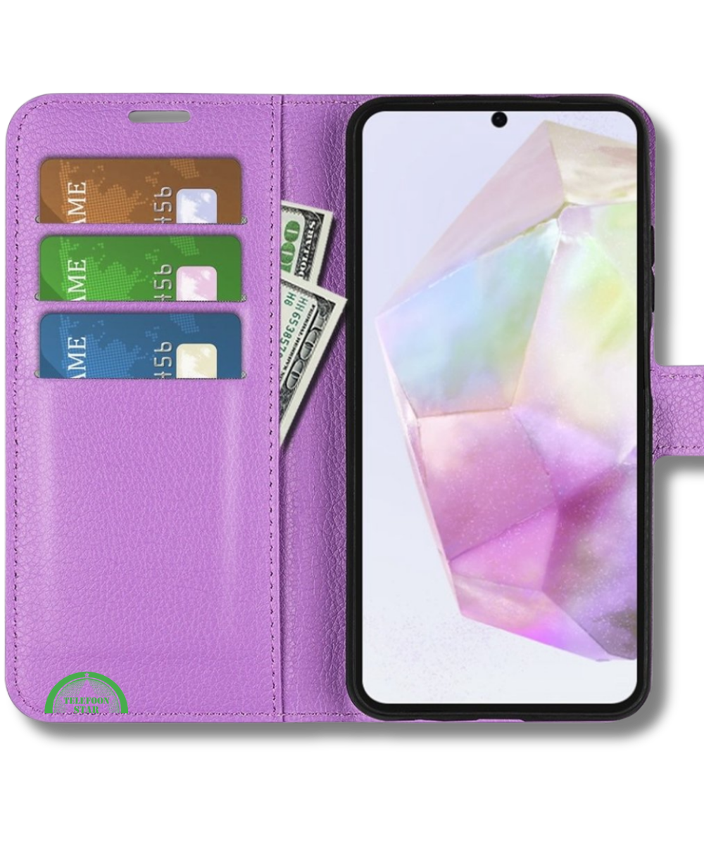 Hoesje voor Samsung Galaxy A17 Paars Bookcase Sterke magnetische sluiting