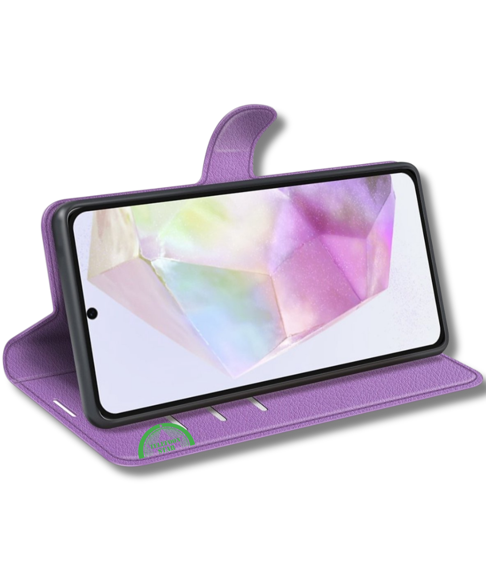 Hoesje voor Samsung Galaxy A57 Paars Bookcase Sterke magnetische sluiting