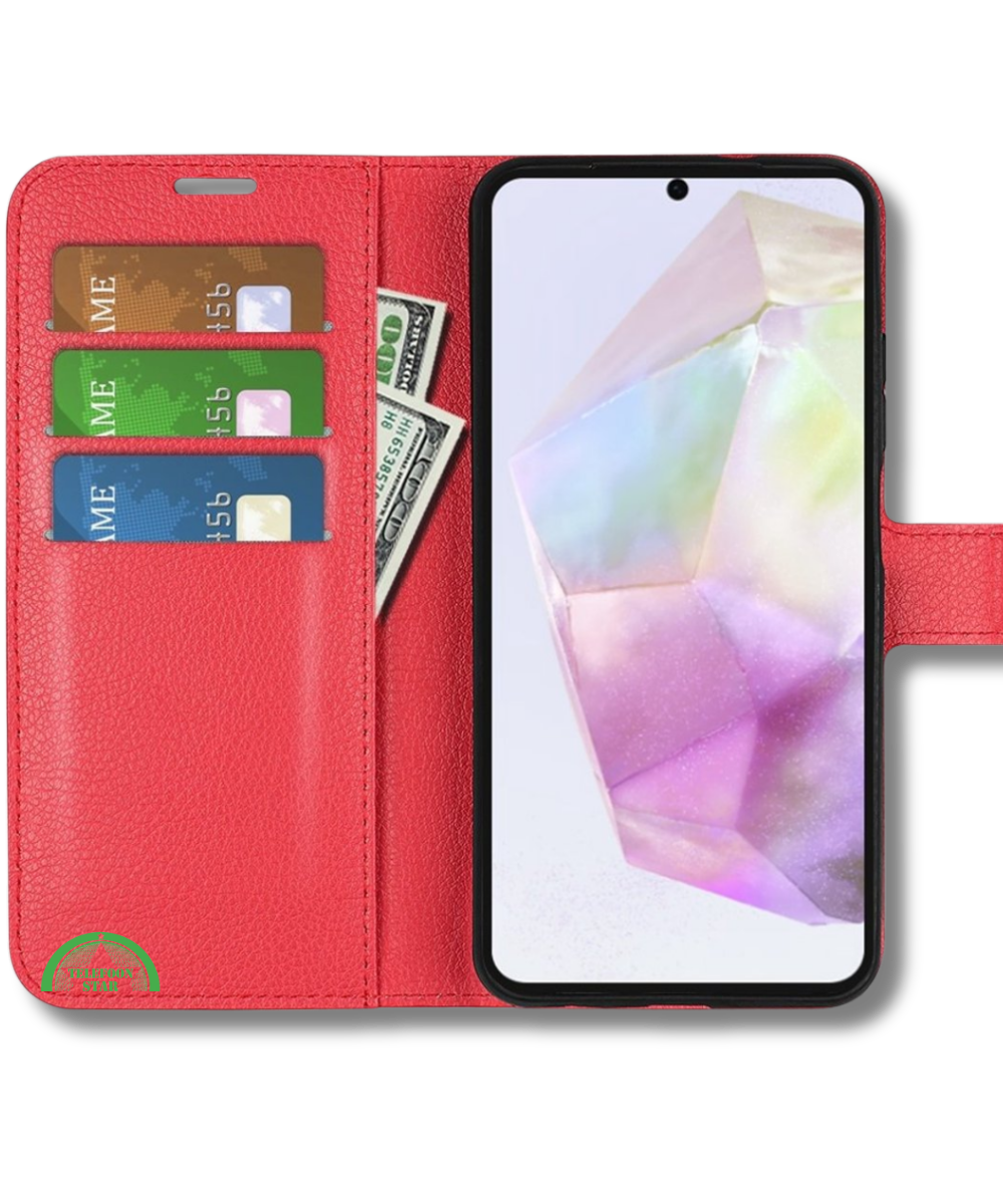 Hoesje voor Samsung Galaxy A56 Rood Bookcase Sterke magnetische sluiting