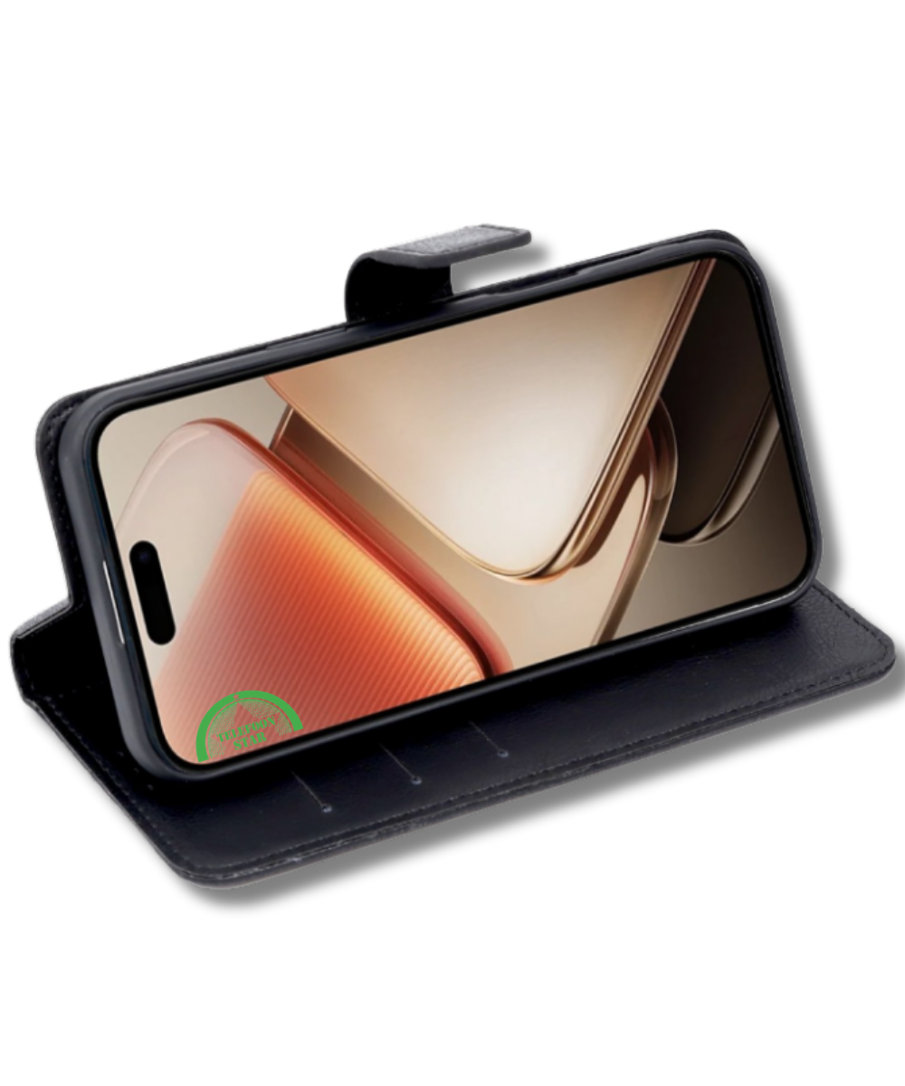 Hoesje voor Samsung A37 Zwart Bookcase Magnetisch met Pasjeshouder