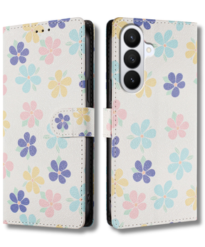 Samsung Galaxy S26 Bookcase Hoesje met Bloemenprint Stijlvolle Bescherming met Wallet Functie