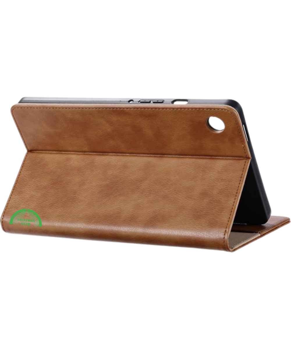 Hoesje voor Samsung A11 Bruin Bookcase met Kickstand Slank licht en stevig