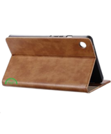 Hoesje voor Samsung A11 Bruin Bookcase met Kickstand Slank licht en stevig