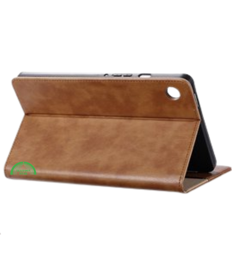 Hoesje voor Samsung A11 Bruin Bookcase met Kickstand Slank licht en stevig