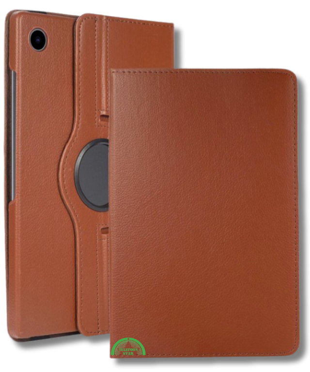 Hoesje voor Samsung A11 Plus Bruin Bookcase met Kickstand Slank licht en stevig