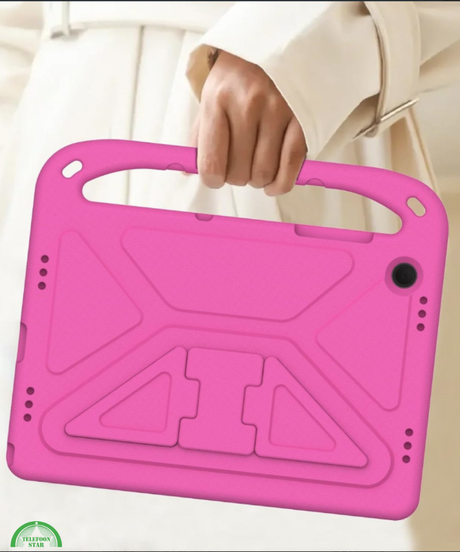 Hoesje voor Samsung A11 Plus Roze Kids Shockproof Met Handgreep en Kickstand