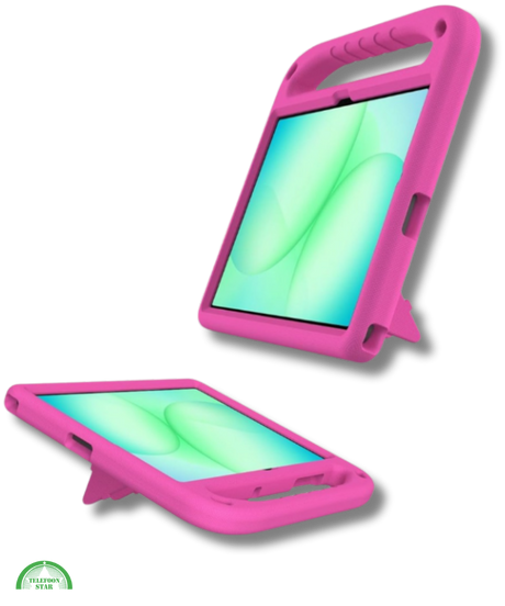 Hoesje voor Samsung A11 Plus Roze Kids Shockproof Met Handgreep en Kickstand