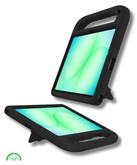 Hoesje voor Samsung A11 Plus Zwart Kids Shockproof Met Handgreep en Kickstand
