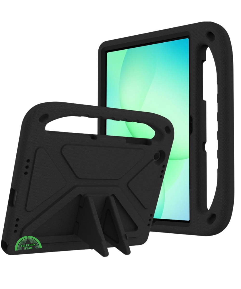Hoesje voor Samsung A11 Plus Zwart Kids Shockproof Met Handgreep en Kickstand