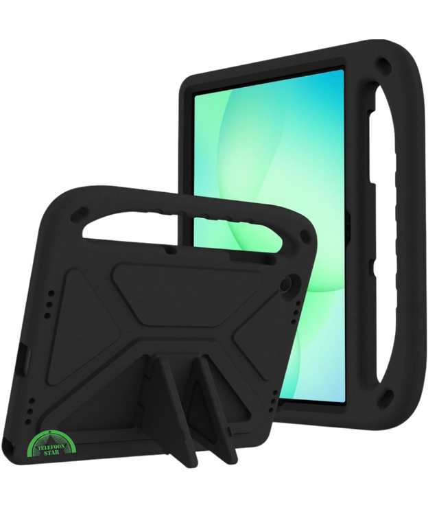 Hoesje voor Samsung A11 Plus Zwart Kids Shockproof Met Handgreep en Kickstand