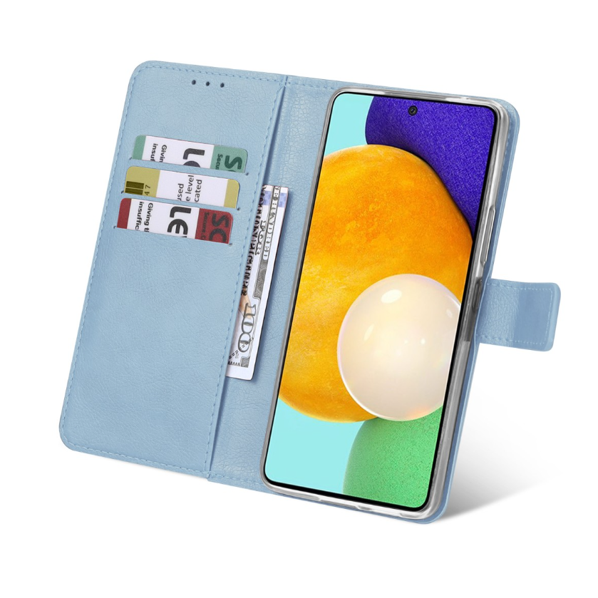 Oppo A80 boek case met Pasjes Licht Blauw