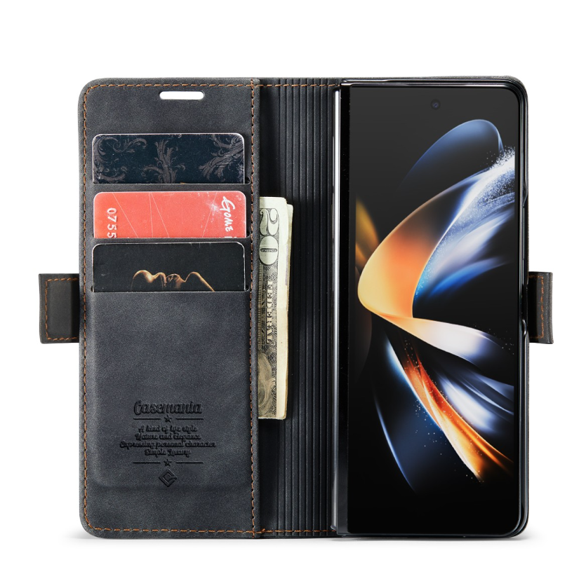 Samsung Galaxy Z Fold 6 Hoesje boek case met Pasjes Zwart