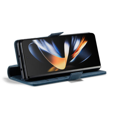 Samsung Galaxy Z Fold 6 Hoesje boek case met Pasjes Donker Blauw