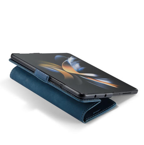 Samsung Galaxy Z Fold 6 Hoesje boek case met Pasjes Donker Blauw