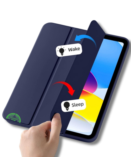 Hoesje voor iPad A16(2025)/iPad 2022 (10.9 inch 10e Gen) - Donker Blauw Silicone Smart Cover Met Pen Slot