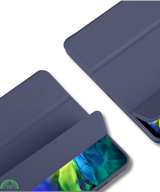 Hoesje voor iPad A16(2025)/iPad 2022 (10.9 inch 10e Gen) - Donker Blauw Silicone Smart Cover Met Pen Slot
