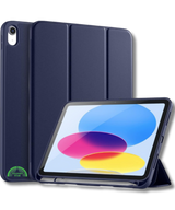Hoesje voor iPad A16(2025)/iPad 2022 (10.9 inch 10e Gen) Groen Silicone Smart Cover Met Pen Slot