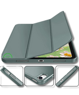 Hoesje voor iPad A16(2025)/iPad 2022 (10.9 inch 10e Gen) Groen Silicone Smart Cover Met Pen Slot
