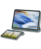 Hoesje voor iPad A16(2025)/iPad 2022 (10.9 inch 10e Gen) Groen Silicone Smart Cover Met Pen Slot