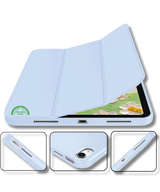 Hoesje voor iPad A16(2025)/iPad 2022 (10.9 inch 10e Gen) Lichtblauw Silicone Smart Cover Met Pen Slot