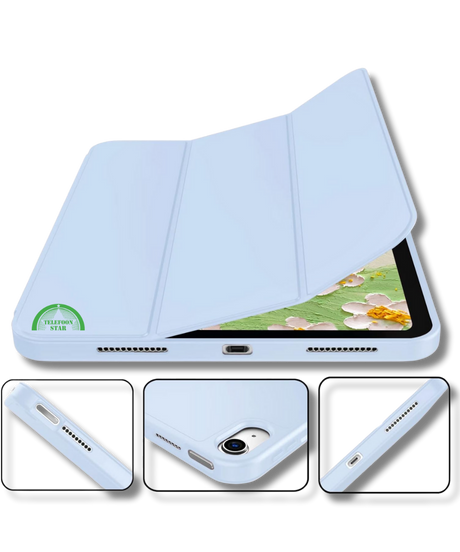 Hoesje voor iPad A16(2025)/iPad 2022 (10.9 inch 10e Gen) Lichtblauw Silicone Smart Cover Met Pen Slot