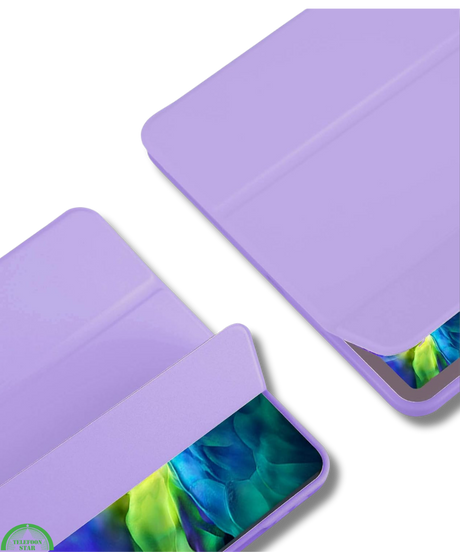 Hoesje voor iPad A16(2025)/iPad 2022 (10.9 inch 10e Gen) Paars Silicone Smart Cover Met Pen Slot