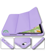 Hoesje voor iPad A16(2025)/iPad 2022 (10.9 inch 10e Gen) Paars Silicone Smart Cover Met Pen Slot