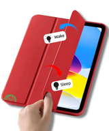 Hoesje voor iPad A16(2025)/iPad 2022 (10.9 inch 10e Gen) Rood Silicone Smart Cover Met Pen Slot