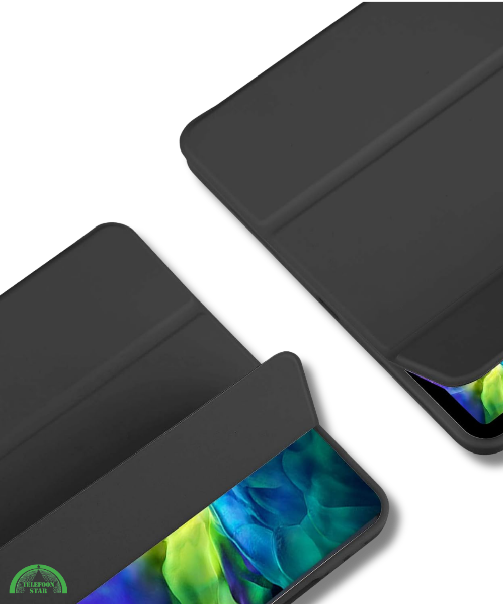 Hoesje voor iPad A16(2025)/iPad 2022 (10.9 inch 10e Gen) Zwart Silicone Smart Cover Met Pen Slot