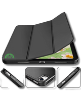 Hoesje voor iPad A16(2025)/iPad 2022 (10.9 inch 10e Gen) Zwart Silicone Smart Cover Met Pen Slot