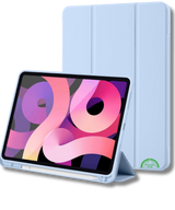 Hoesje voor iPad A16(2025)/iPad 2022 (10.9 inch 10e Gen) Lichtblauw Silicone Smart Cover Met Pen Slot