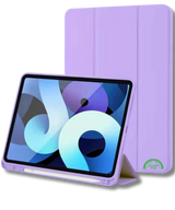 Hoesje voor iPad A16(2025)/iPad 2022 (10.9 inch 10e Gen) Paars Silicone Smart Cover Met Pen Slot