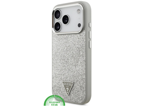 Guess iPhone 17 Pro Hoesje met MagSafe &ndash; Zilveren Glitter Luxe Bescherming