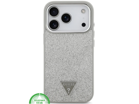 Guess iPhone 17 Pro Hoesje met MagSafe &ndash; Zilveren Glitter Luxe Bescherming