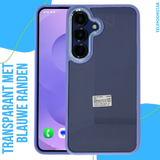 Hoesje voor Samsung Galaxy S26 Transparant met Blauwe Randen