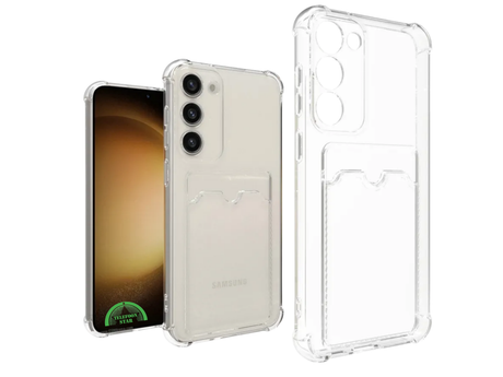 Samsung Hoesje met Pasjeshouder – Transparant & Verstevigd