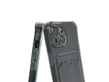 iPhone 15 Hoesje met Pasjeshouder &ndash; Transparant &amp; Valbestendig