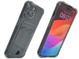 iPhone 15 Hoesje met Pasjeshouder &ndash; Transparant &amp; Valbestendig