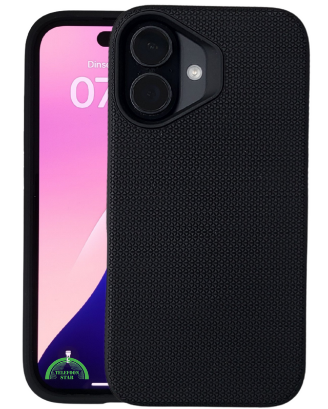 Antislip Hoesje Zwart - Backcover iPhone 16 &amp; 16 plus