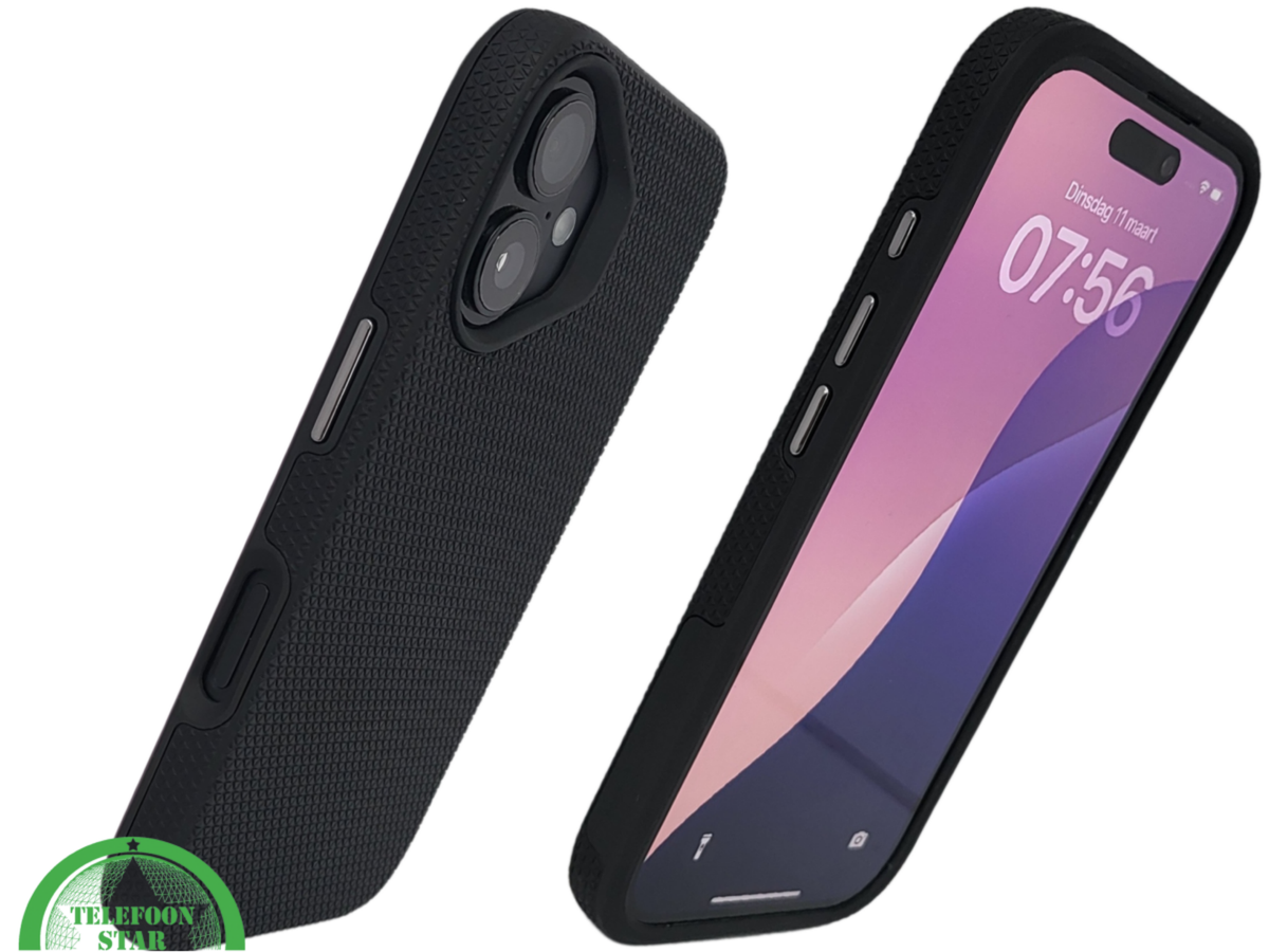Antislip Hoesje Zwart - Backcover iPhone 16 &amp; 16 plus